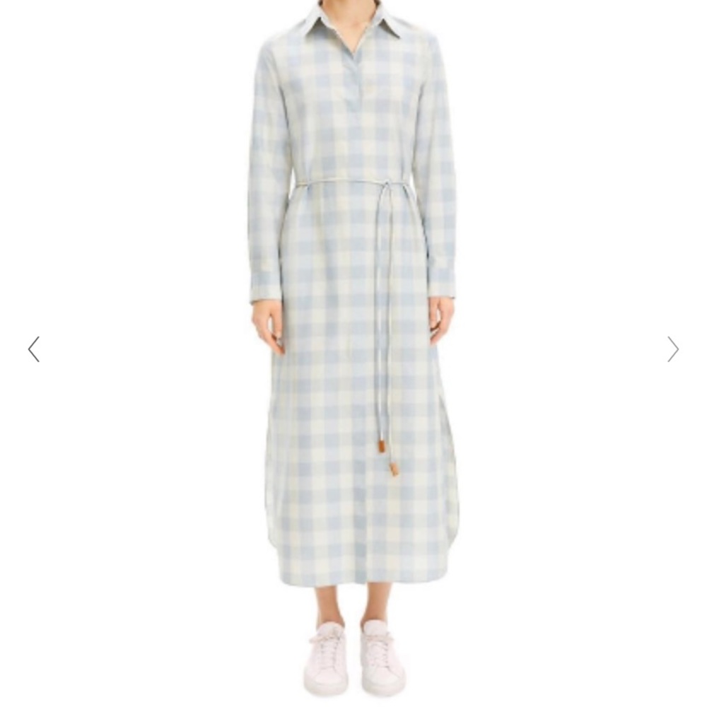 Theory Belted Shirtdress Fuji Check